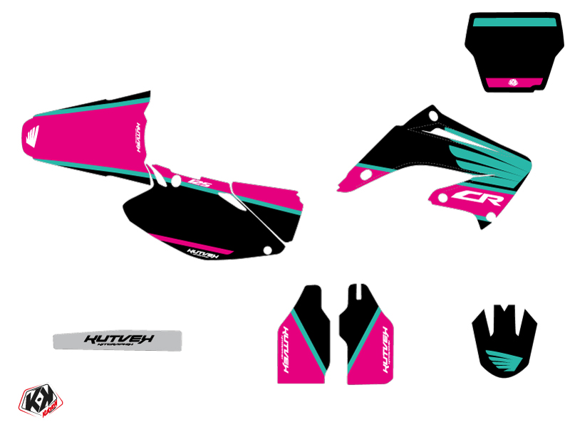 Kit de décoration moto-cross Kutvek Honda 125 CR turquoise - vue 2