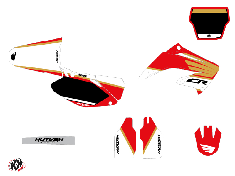 Kit Décoration Moto Cross Wing Honda 125 CR Blanc KUTVEK - vue 2