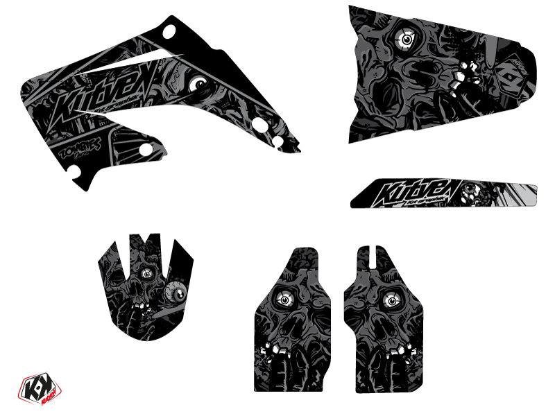 Kit plastiques Moto Cross Zombies Dark Honda 125 CR Noir KUTVEK - vue 2