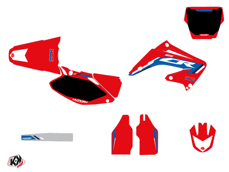 Kit Déco Moto Cross Works Honda 125 CR Bleu KUTVEK - vue 2