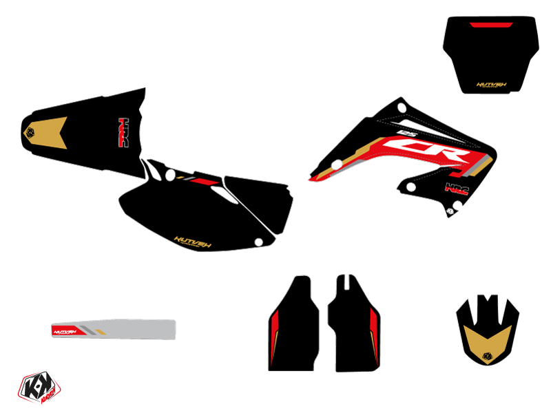 Kit Décoration Moto Cross Works Honda 125 CR Noir KUTVEK - vue 2