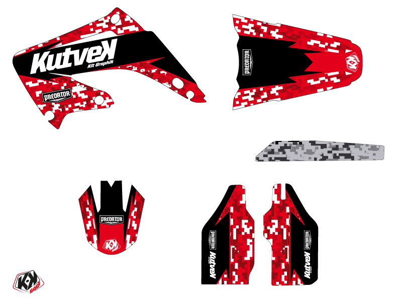 Kit Déco Moto Cross Predator Honda 125 CR Rouge KUTVEK - vue 2