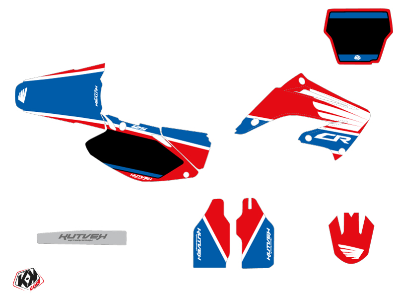Kit déco moto cross Wing Honda 125 CR Bleu KUTVEK - vue 2