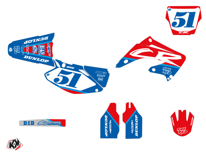 Kit décoration motocross Kutvek Honda 125 CR bleu - vue 2