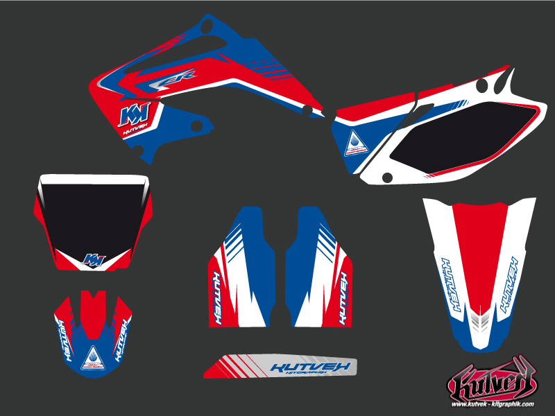 Kit Déco Moto Cross Pulsar Honda 125 CR Bleu KUTVEK - vue 2