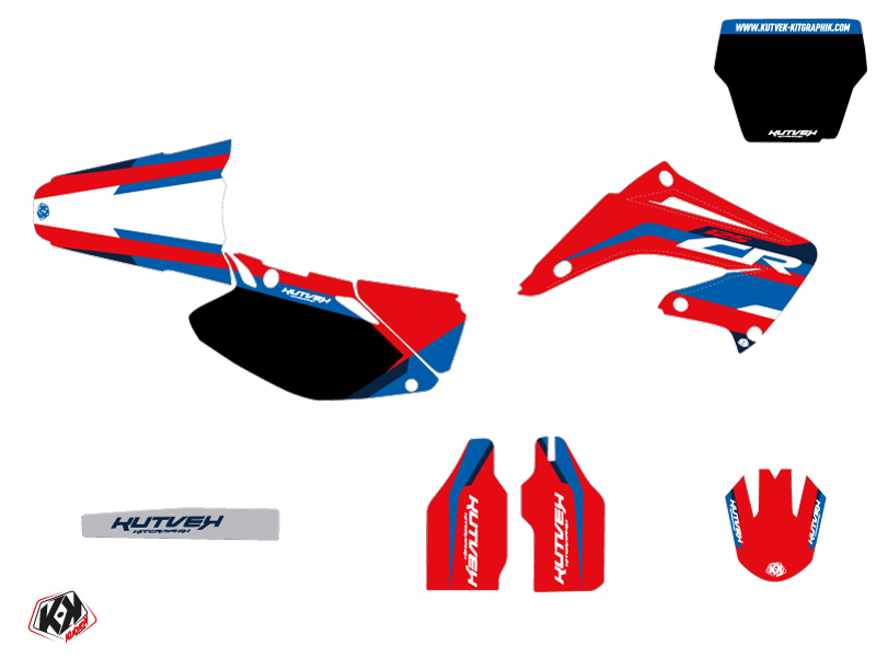 Kit Décoration Moto Cross League Honda 125 CR Rouge KUTVEK - vue 2