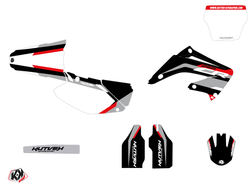 Kit de décoration moto-cross Honda 125 CR noir KUTVEK - vue 2