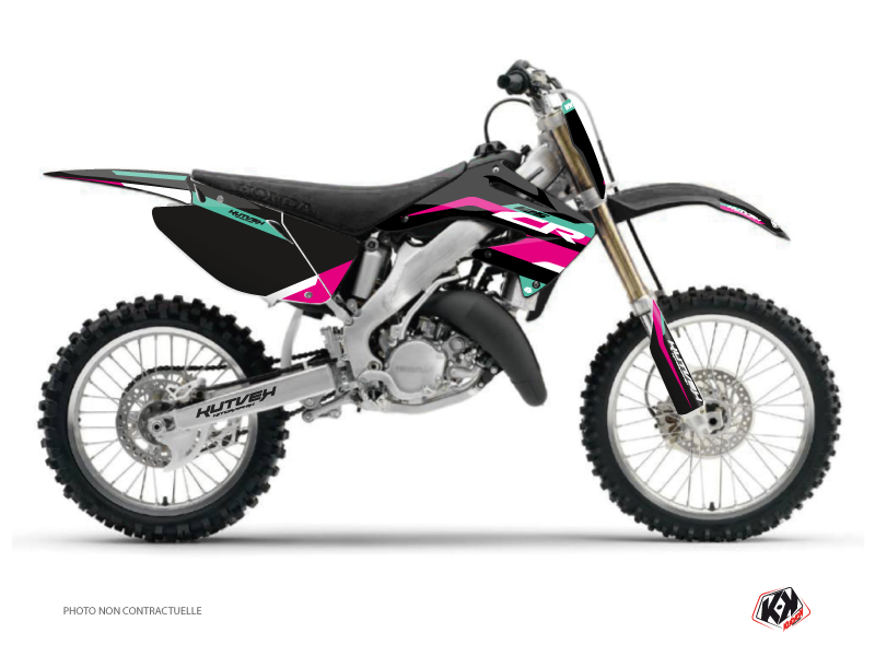 Kit Décoration Moto Cross League Honda 125 CR Turquoise KUTVEK