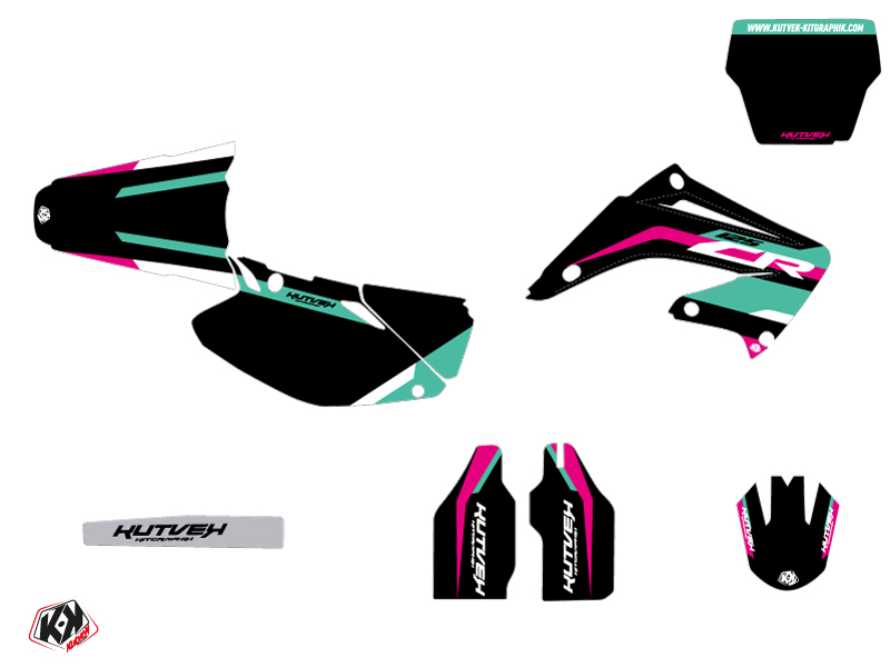 Kit Décoration Moto Cross League Honda 125 CR Turquoise KUTVEK - vue 2