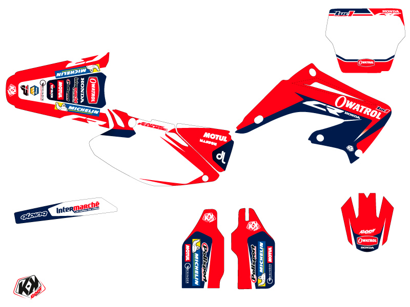Kit Décoration Moto Cross Replica Team Luc1 Honda 125 CR 2017 KUTVEK - vue 2