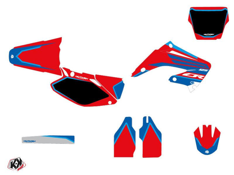 Kit Décoration Moto Cross Dyna Honda 125 CR Bleu KUTVEK - vue 2