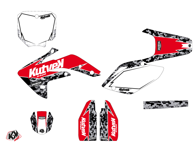 Kit Décoration Moto-Cross Predator KUTVEK Honda 150 CRF Noir Rouge - vue 2