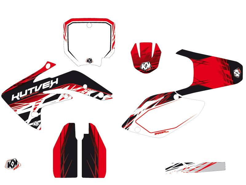 Kit plastiques Kutvek Eraser Honda CRF 150 rouge blanc - vue 2