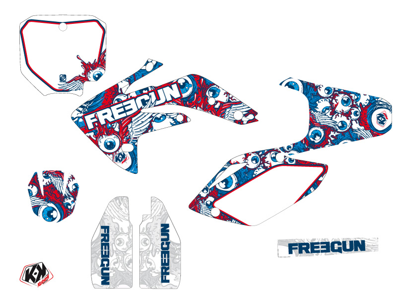 Kit Déco Moto Cross Freegun Eyed Honda 150 CRF Rouge - vue 2