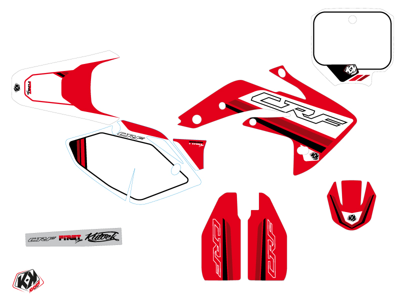 Kit Déco Moto Cross First Honda 150R CRF Rouge KUTVEK - vue 2