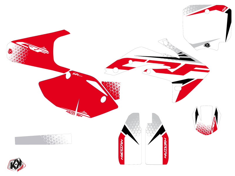 Kit Déco Moto Cross KUTVEK Honda 150R CRF Blanc Rouge - vue 2