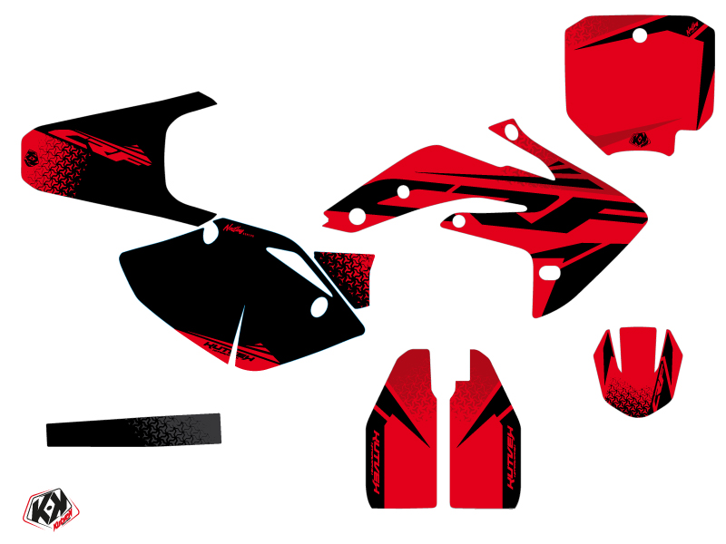 Kit de décoration moto-cross Kutvek Honda 150R CRF rouge noir - vue 2