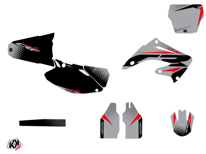 Kit décoration motocross Kutvek Honda 250 CR gris rouge - vue 2
