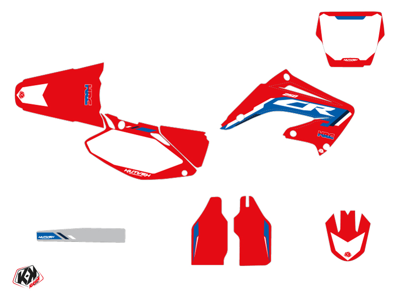 Kit Déco Moto Cross Works Honda 250 CR Bleu KUTVEK - vue 2