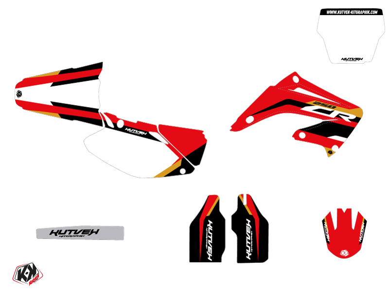 Kit Décoration Moto Cross League Honda 250 CR Doré KUTVEK - vue 2