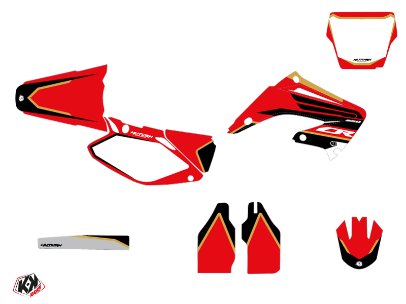 Kit Décoration Moto Cross Dyna Honda 250 CR Gold KUTVEK - vue 2