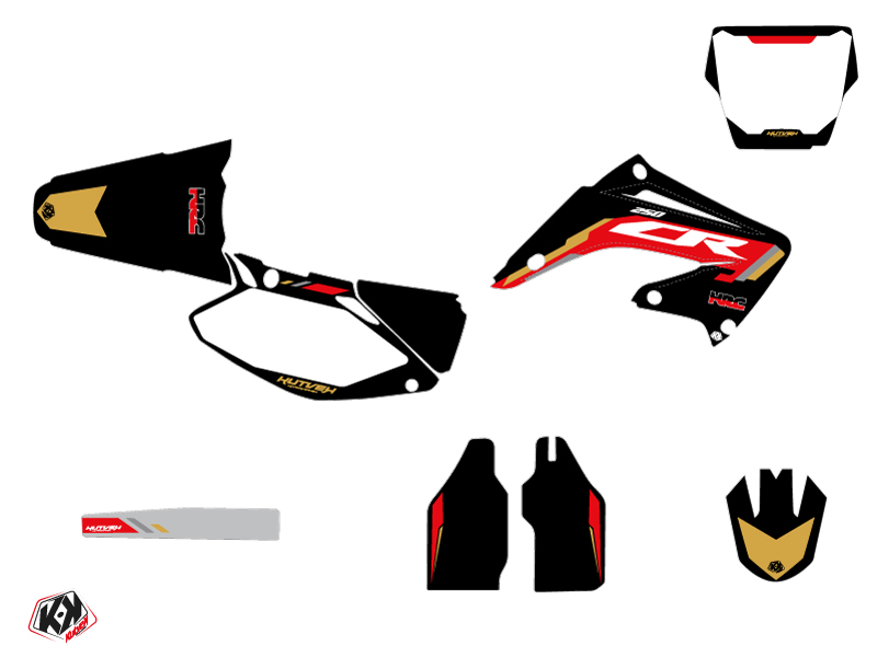 Kit Déco Moto Cross Works Honda CR 250 Noir KUTVEK - vue 2