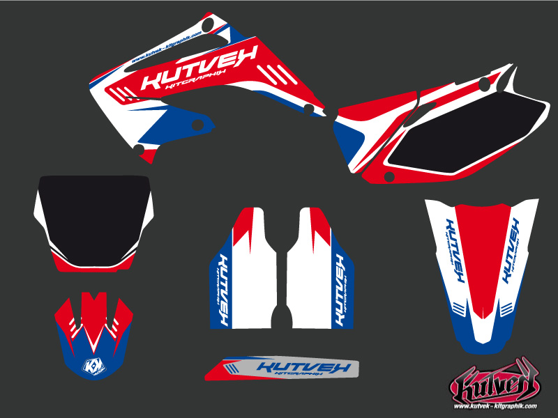 Kit décoration moto cross Chrono Honda 250 CR bleu - vue 2