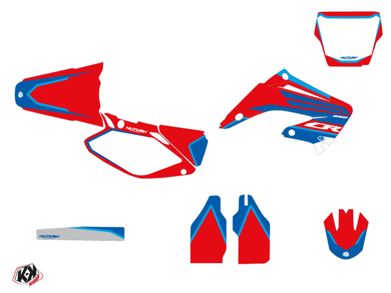 Kit décoration moto-cross Kutvek Dyna Honda 250 CR bleu - vue 2