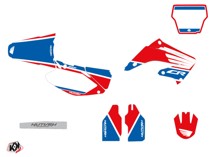 Kit Décoration Moto Cross Wing Honda 250 CR Bleu KUTVEK - vue 2
