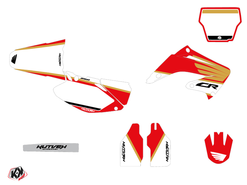Kit Décoration Moto Cross Wing Honda 250 CR Blanc KUTVEK - vue 2