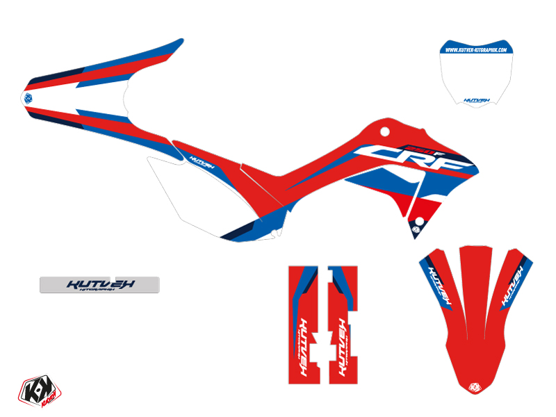 Kit Décoration Moto Cross League Honda 250F CRF Rouge KUTVEK - vue 2