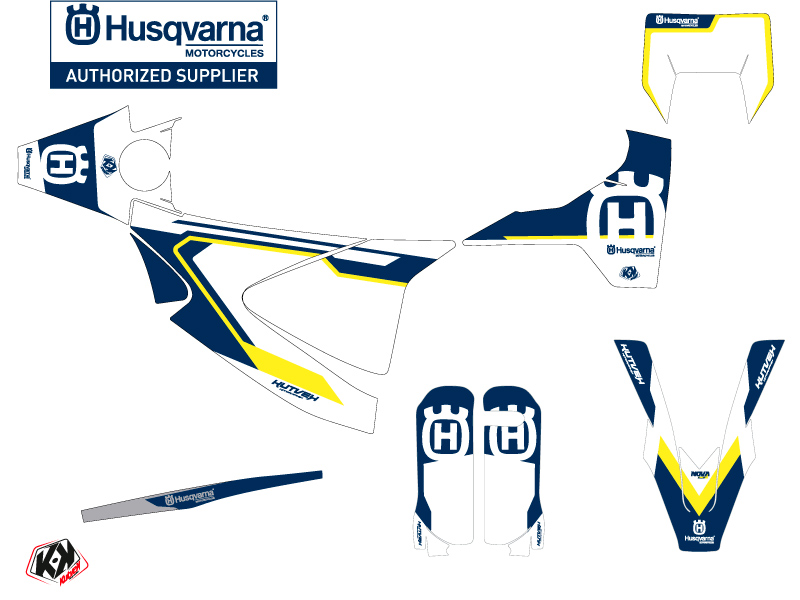 Kit décoration moto cross Nova Husqvarna 701 Enduro bleu KUTVEK - vue 2