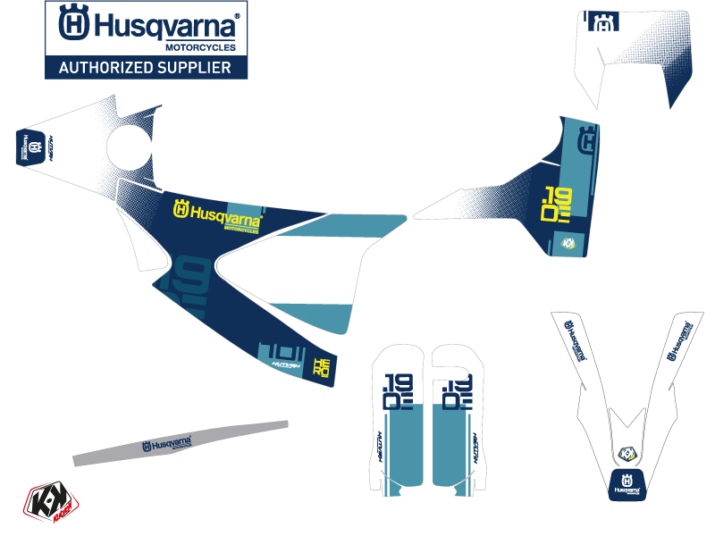 Kit décoratif Husqvarna 701 Enduro bleu jaune KUTVEK - vue 2