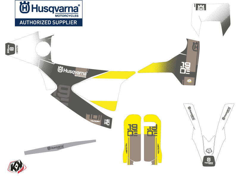 Kit Déco Moto Cross KUTVEK Hero Husqvarna 701 Enduro Gris Jaune - vue 2
