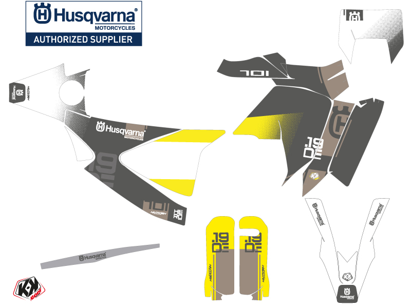 Kit Décoration Moto Cross Hero Husqvarna 701 Enduro LR Gris Jaune KUTVEK - vue 2