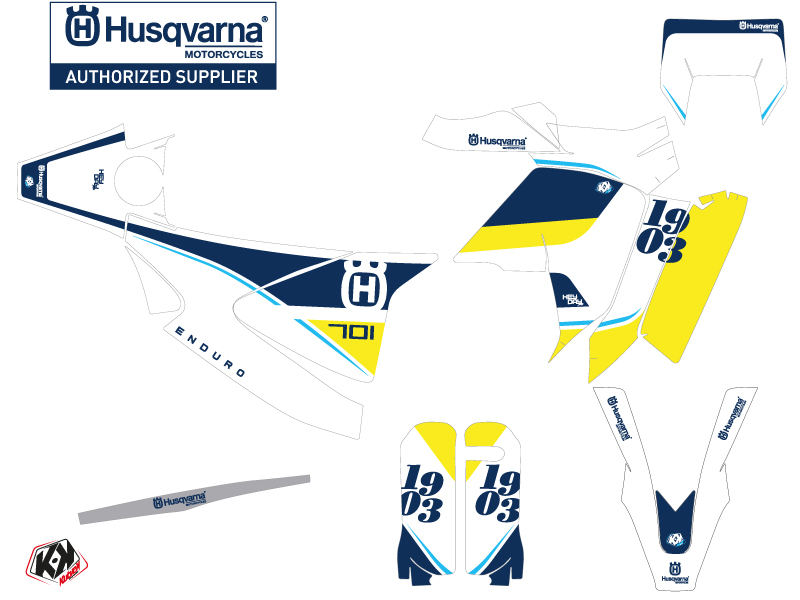 Kit Décoration Moto Cross Kutvek Husqvarna 701 Enduro LR Bleu Jaune - vue 2