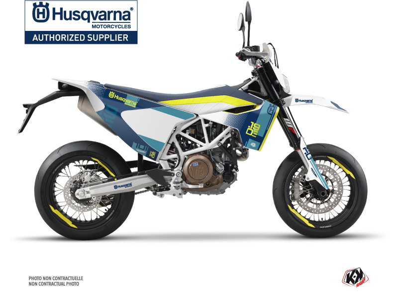 Kit de décoration Kutvek Husqvarna 701 Supermoto bleu jaune