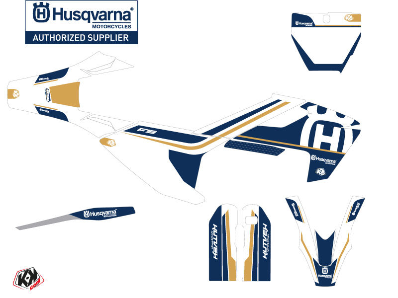 Kit décoration motocross Heritage Husqvarna 450 FS blanc KUTVEK - vue 2