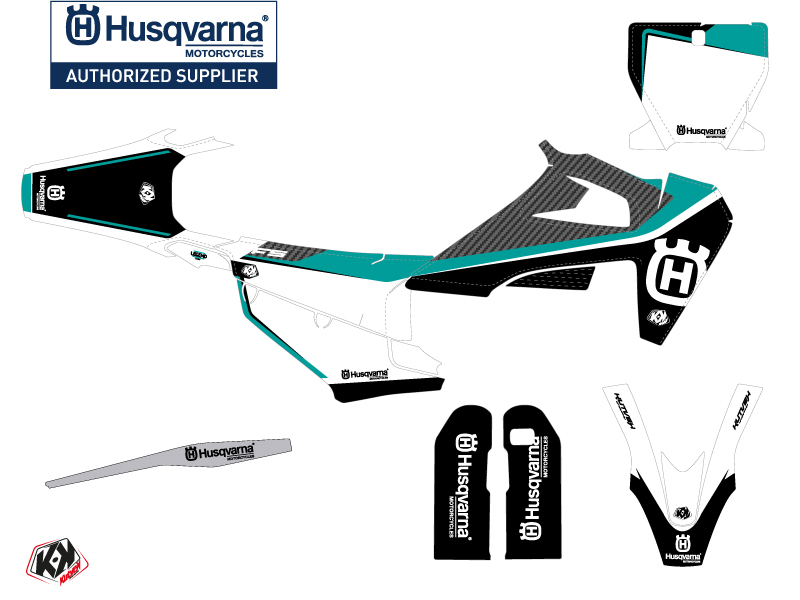 Kit Décoration Moto Cross Legend Husqvarna 450 FS Turquoise - vue 2