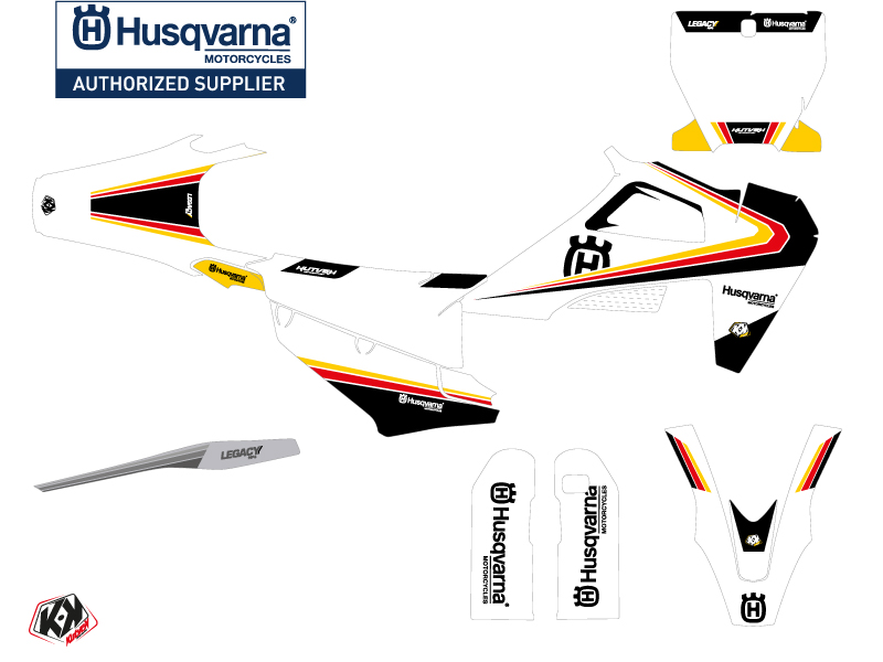 Kit Décoration Moto Cross Husqvarna 450 FS Noir Jaune - vue 2