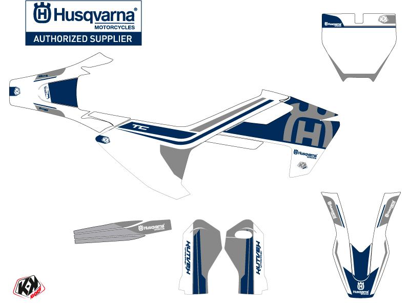 Kit Décoration Moto Cross Heritage Husqvarna TC 50 Blanc Gris KUTVEK - vue 2