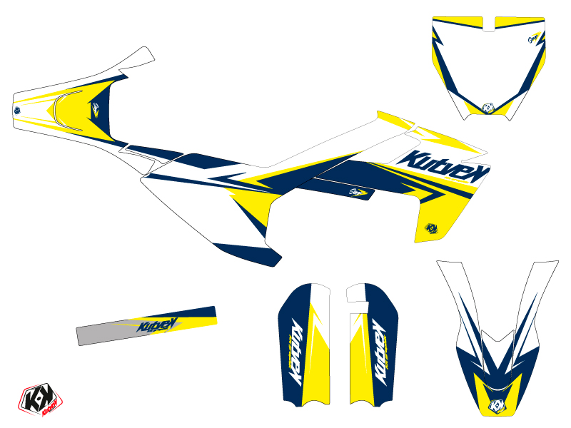 Kit Décoration Moto Cross Stage Husqvarna TC 50 Blanc Jaune KUTVEK - vue 2
