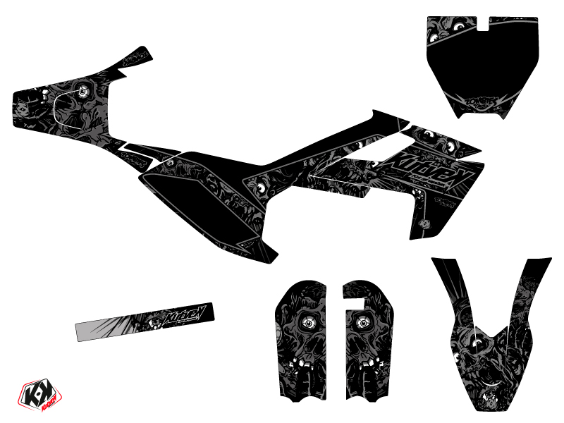 Kit Décoration Moto Cross Zombies Dark Husqvarna TC 50 Noir KUTVEK - vue 2