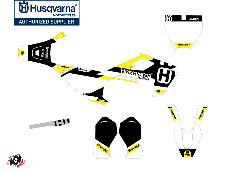 Kit Déco Moto Cross Husqvarna TC 50 Noir Jaune - vue 2