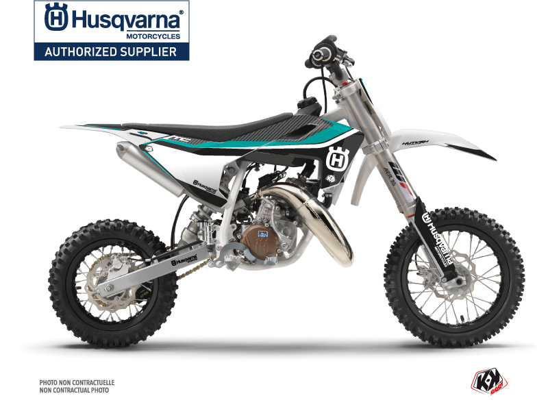 Kit Décoration Moto Cross Legend Husqvarna TC 50 Turquoise KUTVEK