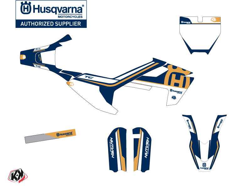 Kit de décoration moto-cross Husqvarna TC 50 Heritage bleu KUTVEK - vue 2
