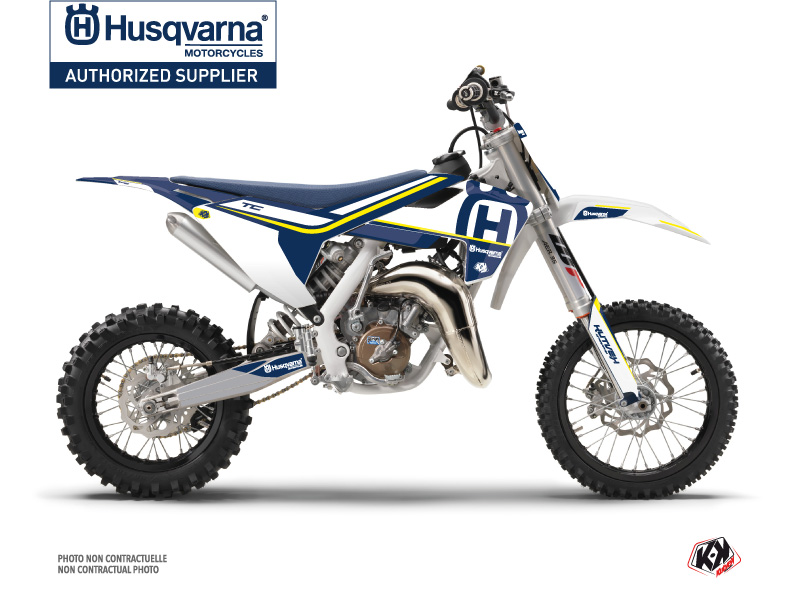 Kit décoration moto cross Husqvarna TC 50 bleu blanc KUTVEK