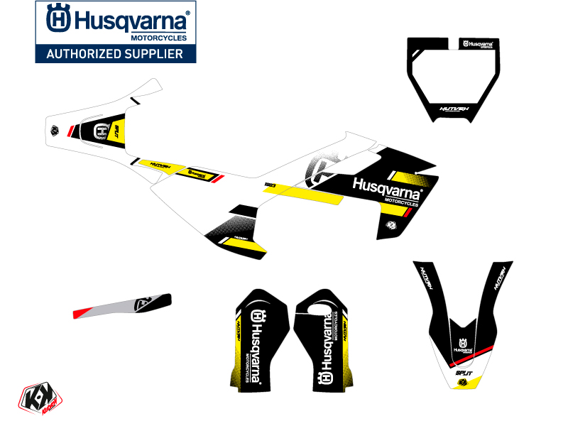 Kit Déco Moto Cross Husqvarna TC 50 Noir Jaune KUTVEK - vue 2