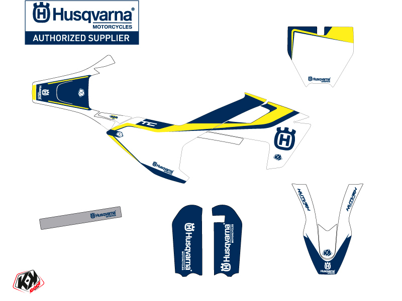 Kit Décoration Moto Cross Legend Husqvarna TC 50 Bleu KUTVEK - vue 2