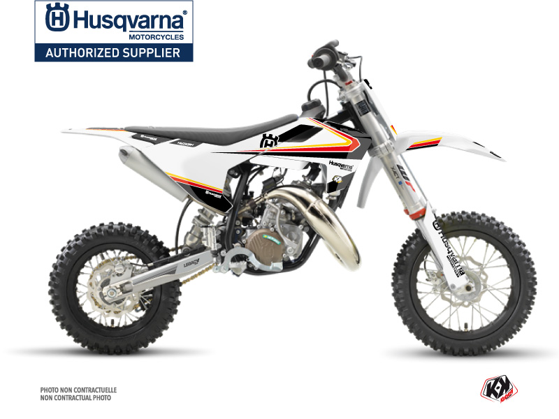 Kit Décoration Moto Cross Legacy Husqvarna TC 50 Noir Jaune KUTVEK